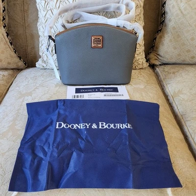 Tiracolo Dooney & Bourke couro italiano grão integral R1823 SL ardósia - Novo com etiquetas - Imagem 1 de 4