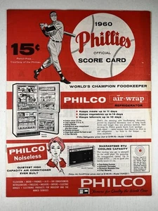 9-7-1960 Chicago Cubs @ Philadelphia Phillies Program / Scorecard - Picture 1 of 5