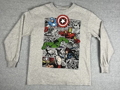 Marvel Avengers Shirt Youth 6 Long Sleeve Captain America Iron Man Hulk Superher - Image 1 of 4