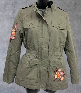 Joujou Jacke XL Armeegrün mit Stickerei, Reißverschluss und Druckknöpfen 64 $ Etikett - Bild 1 von 7