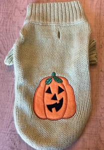 Small Dog Sweater With Embossed PUMPKIN - Picture 1 of 6