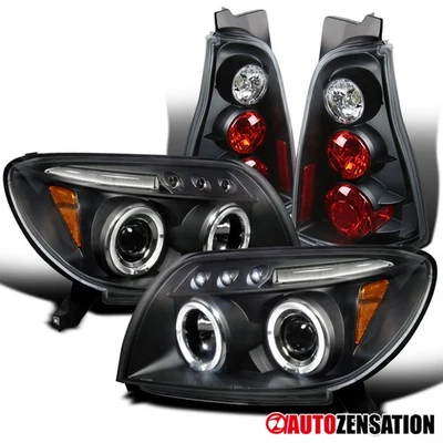 Fit 03-05 Toyota 4Runner Black LED Halo Projector Headlights+Tail Brake Lamps Foto 1 de 4