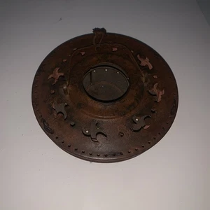 Lámpara Chochin Vela Japonesa Linterna Acordeón Plegable Tela Latón De Colección - Imagen 1 de 15