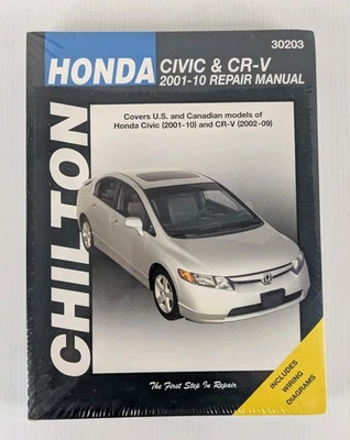 CHILTON Honda Civic 2001-2010 CR-V 2002-09 Shop Service Repair Manual 30203 NEW - Image 1 of 2