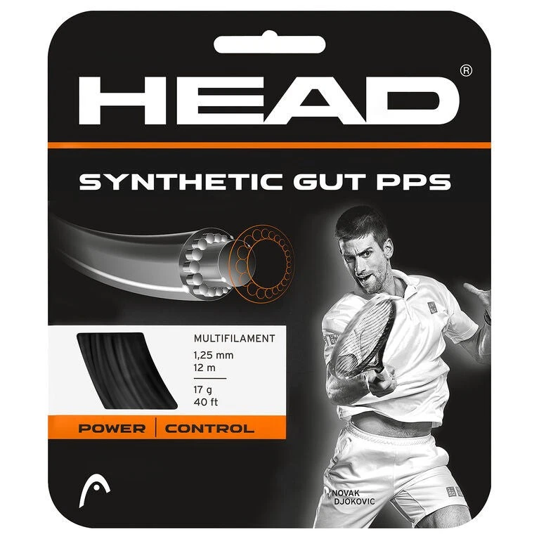 Juego de cuerdas de tenis Head Synthetic Gut-17G negras Foto 1 de 1