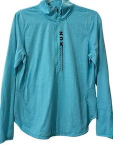 Under Armour Run Pullover Damen L blau langarm tailliert Kragen Viertelreißverschluss - Bild 1 von 8