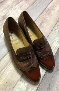 Mocasines Moreschi de cuero marrón para hombre talla 9,5 marrón sin cordones italianos  - Imagen 1 de 15