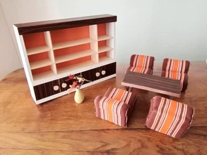 Bodo Hennig Vintage Puppen 60er Wohnzimmer Möbel Set Sessel Vase Panton orange - Bild 1 von 6