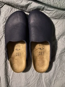 Birkenstock Provence Navy Blue Clog Shoe Size US L 7 M 5 EU38 245 Birki’s - Picture 1 of 5