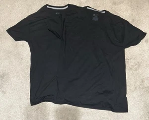 Pair of two Size Large Black Hanes Men's moist comfortable  T-Shirts Tagless - Picture 1 of 4