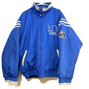 Vtg Detroit Lions Pro Player Daniel Young Puffer Jacket Oversized Large NFL Coat - Picture 1 of 17