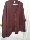 Mens Haband  Size 4X Cardigan Preowned Good Condition Maroon With Black Specks