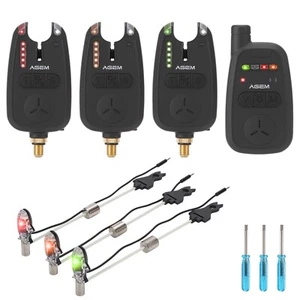 AGEM Bissanzeiger Swinger 3er Set Angeln 3+1 mit LED Karpfenangeln Angelalarm - Bild 1 von 7