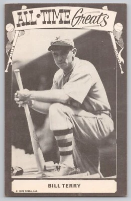 1973-80 Билл Терри Нью-Йорк Tcma все время Greats открытка бейсбол Hof - Изображение 1 из 2