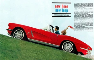 1962 Chevrolet Corvette - New Lines New Leap - Werbe-Werbeplakat - Bild 1 von 1