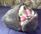 Columbia Trapper Hat Ear Flaps Youth S/M Fleece Winter Abstract Pink Green Clean