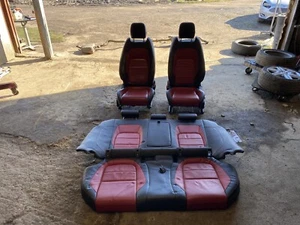JAGUAR Xf SEAT INTERIOR COMPLETE IN BLACK RED LEATHER FRONT REAR 2015 - 2019 - Picture 1 of 11