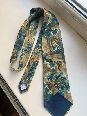 Corbata de seda con flores para caballeros Givenchy vintage Foto 1 de 3