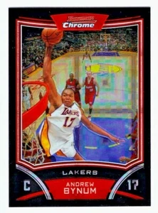 Andrew Bynum Lakers 2008-09 Bowman Chrome XFRACTOR Card 021/299 - Picture 1 of 2