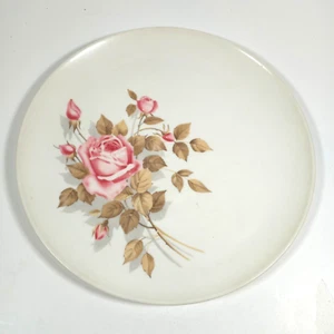 Piatto Vintage Melamina (Melmac) Rosa Rosa Rotondo Retrò MCM Made in USA - Foto 1 di 4