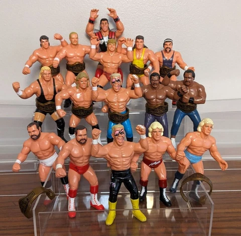 1990'S WCW GALOOB LOT 16 DIFF EL GIGANTE FLAIR STING ARN RARE 11 BELTS NWA WWF * Cover