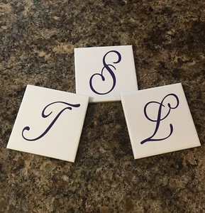 Monográfico personalizado letras posavasadas bebida de boda, parte inferior de corcho de vidrio de cerámica - Imagen 1 de 2