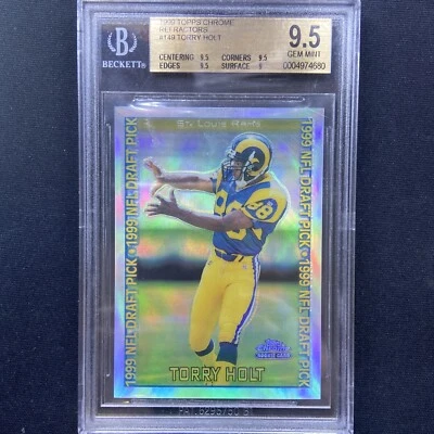 1999 Topps Chrome Torry Holt REFRACTOR Rookie RC #149 Rams BGS 9.5!! RAMS - Image 1 of 2