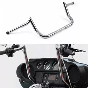 For 1986- UP Harley Street Electra Glide Meathook Bars Handlebar Chrome 10" - Picture 1 of 20