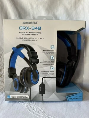 DreamGear PS4 Wired Gaming Headset GRX-340 Blue NEW Sealed - Image 1 of 4