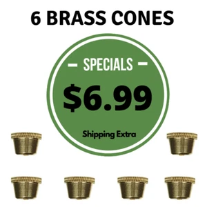 6 x Cone Pieces - Brass cone Piece - Bonza Bucket Billy Metal Cones - ON SALE - Picture 1 of 2