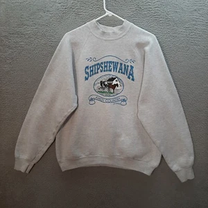 Vintage Fruit Of The Loom Sweater Adult 2XL XXL Gray Sweatshirt Amish Nature 90s - Picture 1 of 10