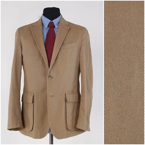 Mens Travel Blazer 40R UK Size DANIEL HECHTER Brown Cotton Sport Coat Jacket - Picture 1 of 15