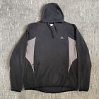 Adidas Men’s Pullover Hoodie Thermal Black Gray Fleece Sweater Soft Size Large