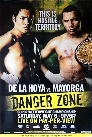 Original Vintage Oscar De La Hoya vs. Ricardo Mayorga Boxing Fight Poster Cover