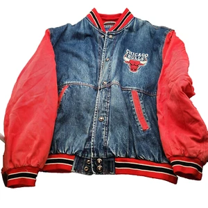 Chicago Bulls Starter Jeansjacke 1990er NBA Sammler Herren Größe L Vintage - Bild 1 von 17