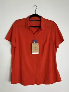 Mammut Trofast Light Shirt Womens XL Short Sleeve Button Down Orange NWT New - Picture 1 of 4