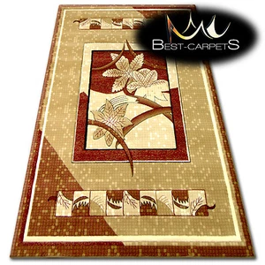 Rug KIWI red CHEAP HEATSET LEAVES Small Medium Large Size carpets floor - Picture 1 of 6