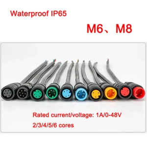 M6/M8 Waterproof Connector Plug 2/3/4/5/6Core Male/Female Head Docking with Wire - Picture 1 of 27