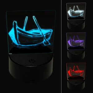 Sketchy Rowboat on the Water with Paddles 3D Illusion LED Night Light Sign Lamp - Picture 1 of 6
