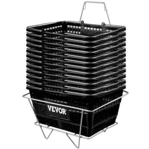 Shopping Basket Sets of 12 Durable PE Material Baskets with Handle and Stand Cle - Picture 1 of 8