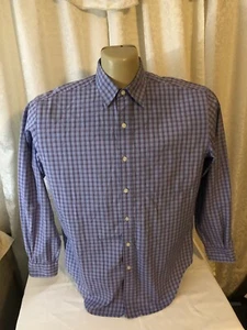 Men Austin Reed London L/S Button Front Dress Shirt blue/red Plaid Size M - Picture 1 of 10