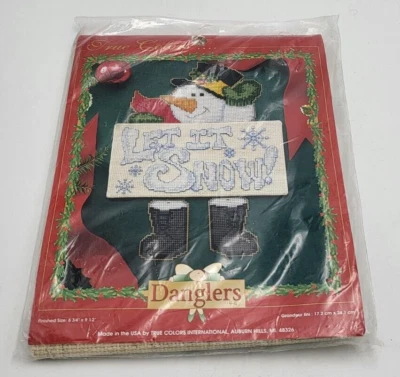 True Colors "Let It Snow!" Danglers Cross Stich 6.75"x9.5" Holidays - New Foto 1 de 4