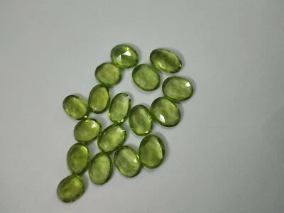 Peridot Oval Shape Flat Cut Stone Emerald Cutting 17 Pc. 23 Ct. Natural Gemstone - Image 1 of 4