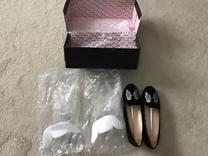 VICTORIA'S SECRET Women's Black Slip-On Flat Embellished Shoes Size 8B in Box - Picture 1 of 18