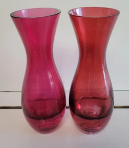 2 VASI LSA ROSA LAMPONE FONDO SPESSO BOLLE DIAMETRO 9 POLLICI 2,5 POLLICI - Foto 1 di 7