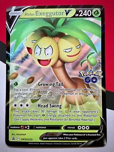 JUMBO Alolan Exeggutor V Card SWSH225 Black Star Promo Pokémon GO PACK FRESH - Picture 1 of 3