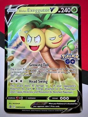 JUMBO Alolan Exeggutor V Card SWSH225 Black Star Promo Pokémon GO PACK FRESH - Image 1 of 3
