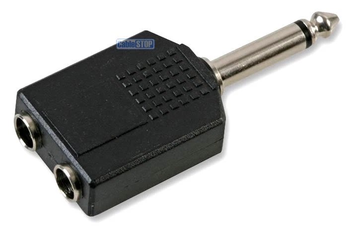 2x Mono 6.35mm Female Socket 1/4" Guitar Mono Jack Plug Y Splitter Audio Adapter - Image 1 of 1