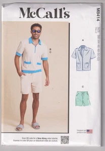 8415 McCALLS - Zip TOP & SHORTS - MENS Sz 44/46/48/50/52" Chest - Picture 1 of 2