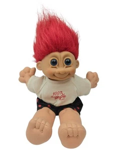 Troll Doll Russ Berrie Huggable Tee Valentine Soft Body with Hearts - Picture 1 of 18